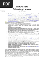 Download Lecture Notes on PHL 205 Philosophy of Science by alloyihuah SN31192231 doc pdf