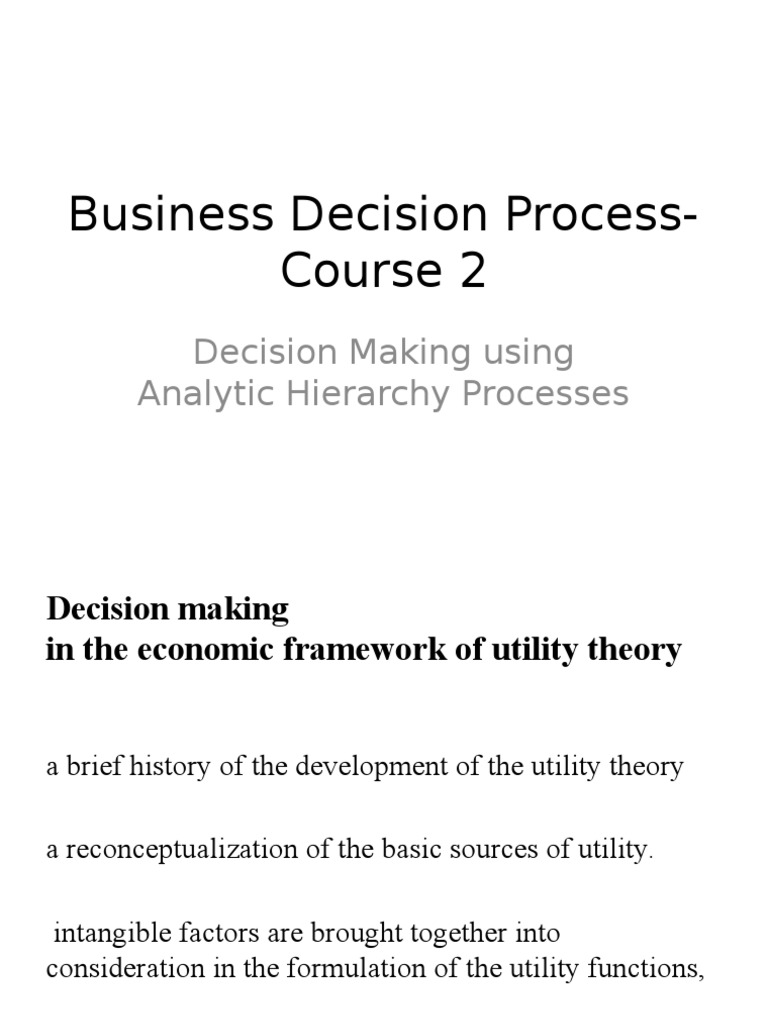 Decision Making with Analytic Hierarchy Process | PDF | Utility ...