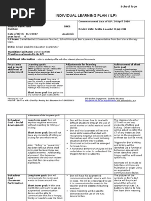 individual learning plan - ben
