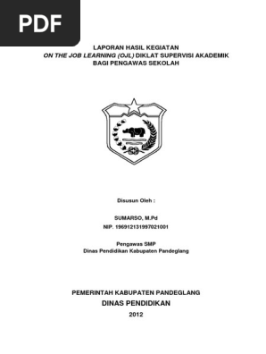 Laporan Diklat Penguatan Pengawas Sekolah