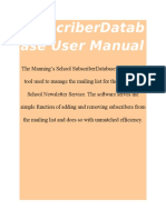 SubscriberDatabase User Manual