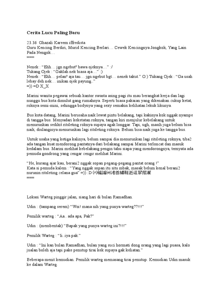 Cerita Lucu Paling Baru