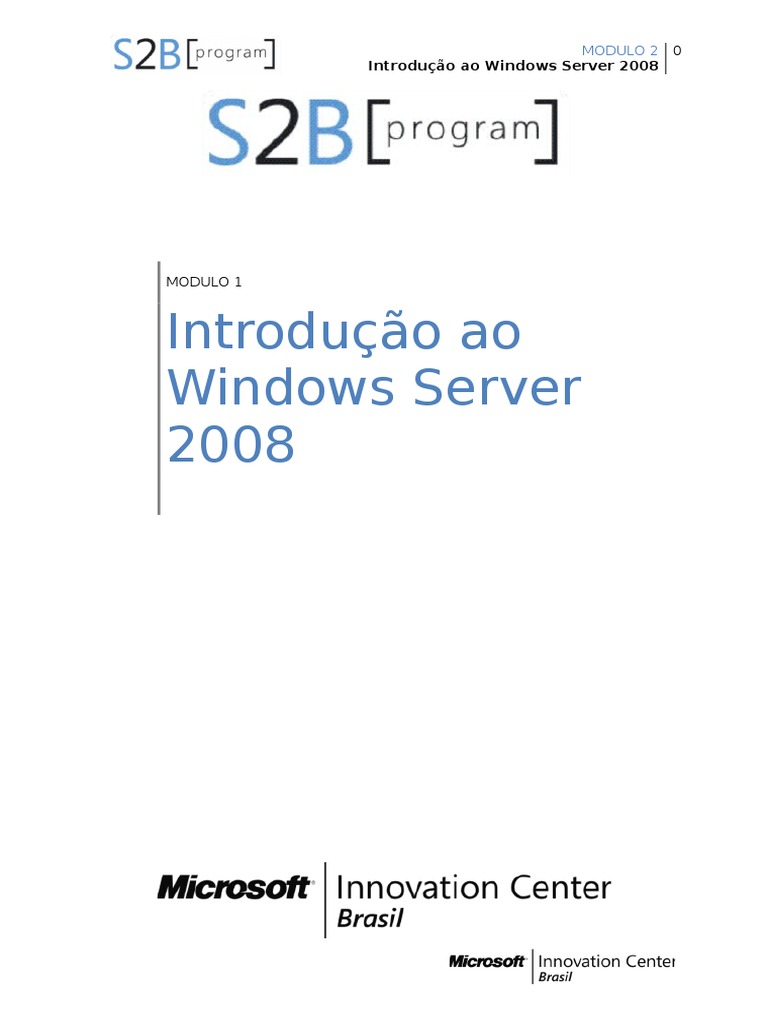 Introdução ao Windows Server 2008 | PDF | Active Directory | Ip Address