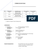 Resume Format for Computer Teacher