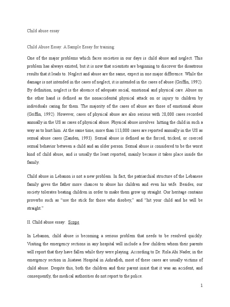 problem of child abuse essay