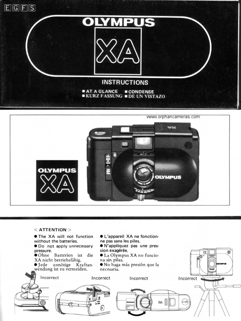 Olympus XA Photography Equipment Optics
