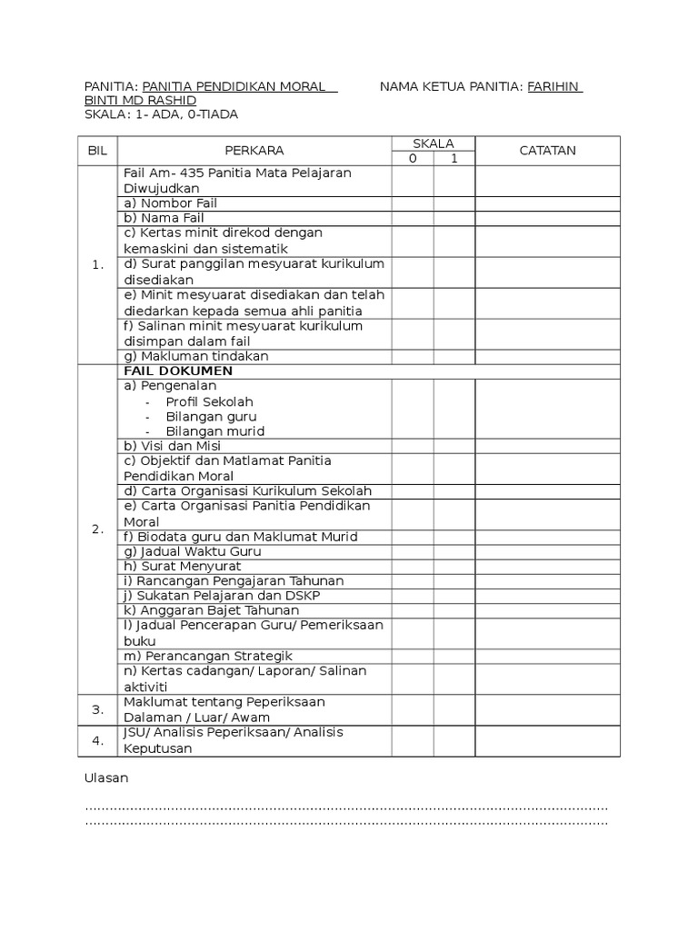Checklist Fail | PDF