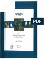 Flight Safety Full Service Program Certificate Of
