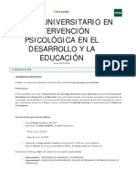 Master Intervencion Psicologica en El Desarrollo