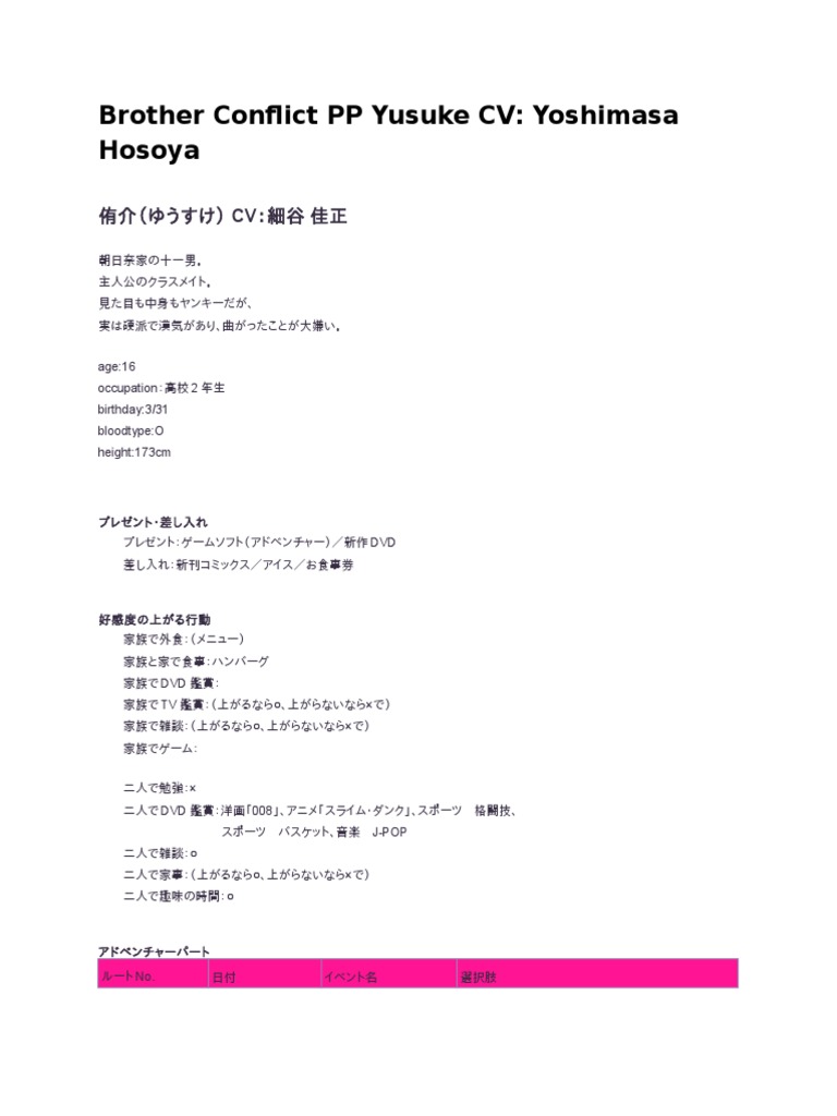 Brother Conflict PP Yusuke Route PDF