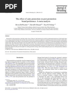 The Effect of Sales Promotion On Post-Promotion Brand Preference: A Meta-Analysis