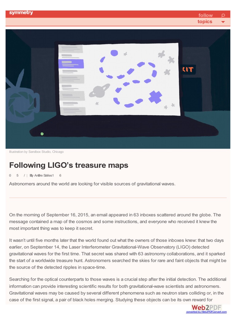 Following LIGO's Tresure Map - Simmetry Magazine - Org, 6 Maggio 2016 ...