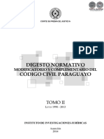 Digesto Normativo Codigo Civil Paraguayo - Tomo II - Leyes 1998 A 2013 - Portalguarani