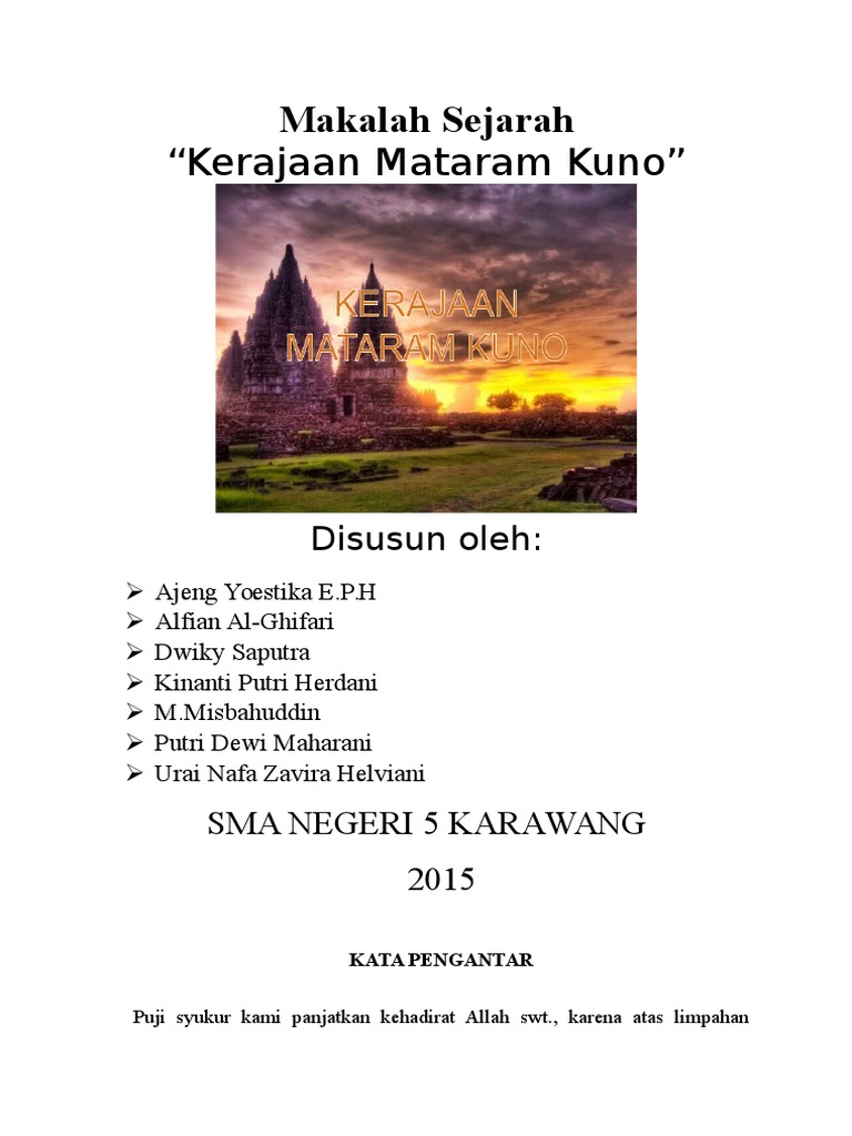 Makalah Sejarah Kerajaan Mataram Kuno | PDF