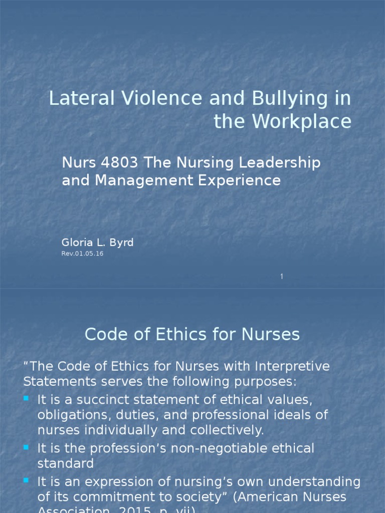 Lateral Violence Bullying Violence