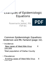 Examples of Epidemiologic Equations 2.2.14 (1)