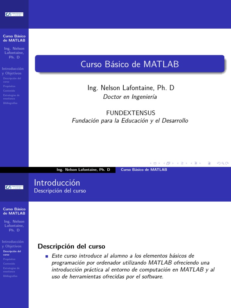 Curso Básico de MATLAB para Ingenieros | PDF | Matlab | Ingeniería de ...