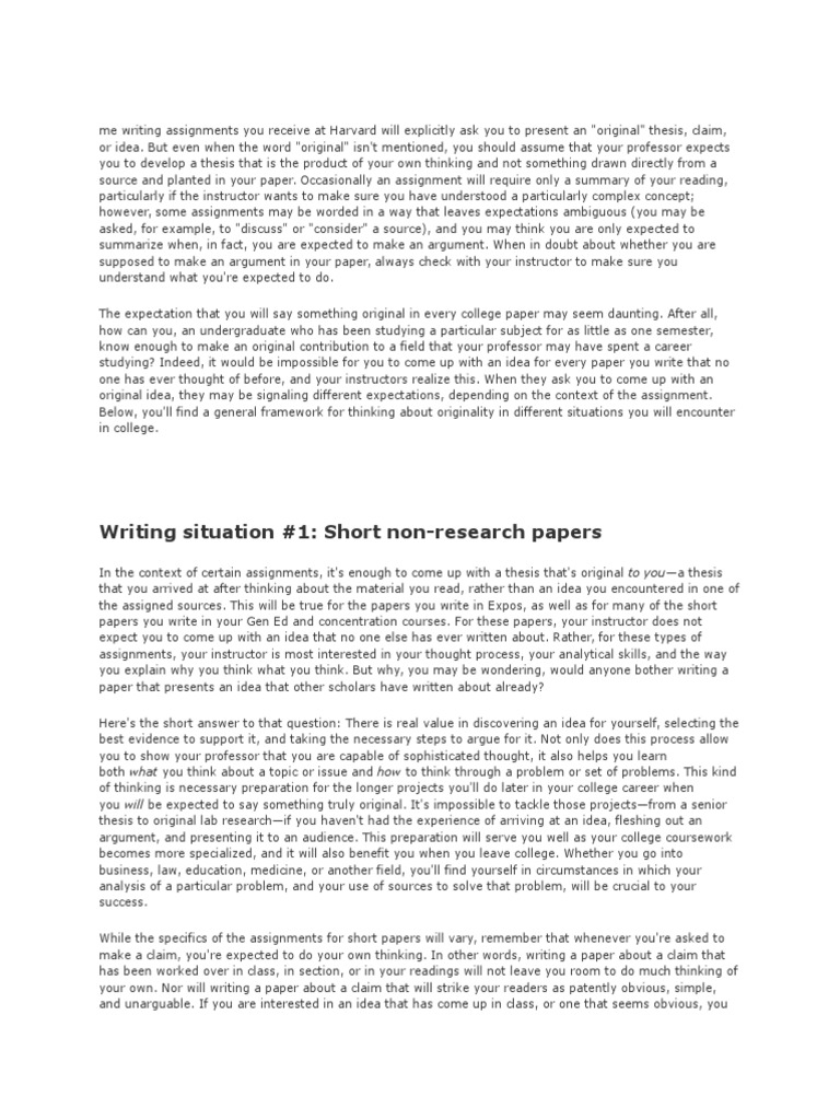 Crafting an Original Thesis in College | PDF | Thesis | Argument