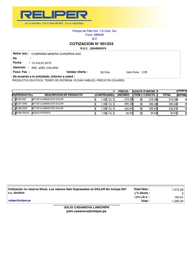 Modelo De Ordem De Compra