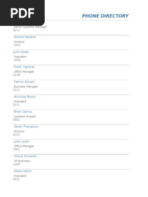 phone directory