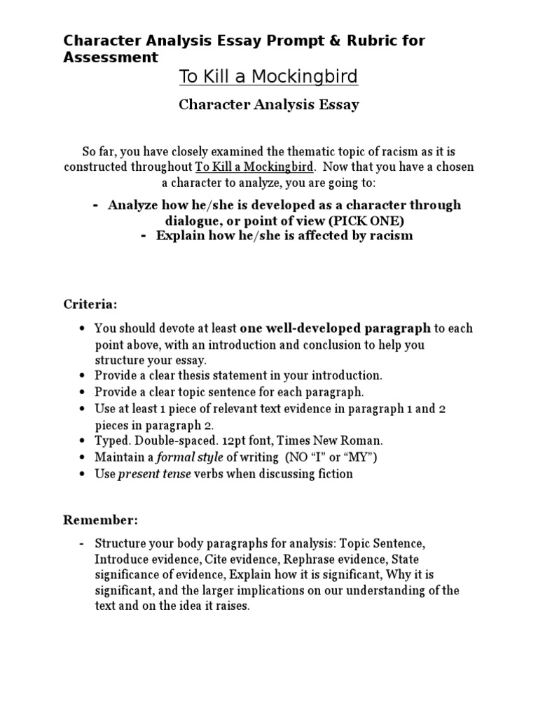 Essay criteria sheet image