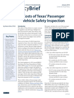 Costs of Texas' Passenger Vehicle Safety Inspection