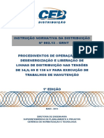 Ind 002.2013 - Liberacao de Linhas de Distribuicao para Execucao de Trabalhos de Manutencao PDF