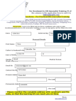 Enrollment / Admission Form - For Practical HR Generalist Training