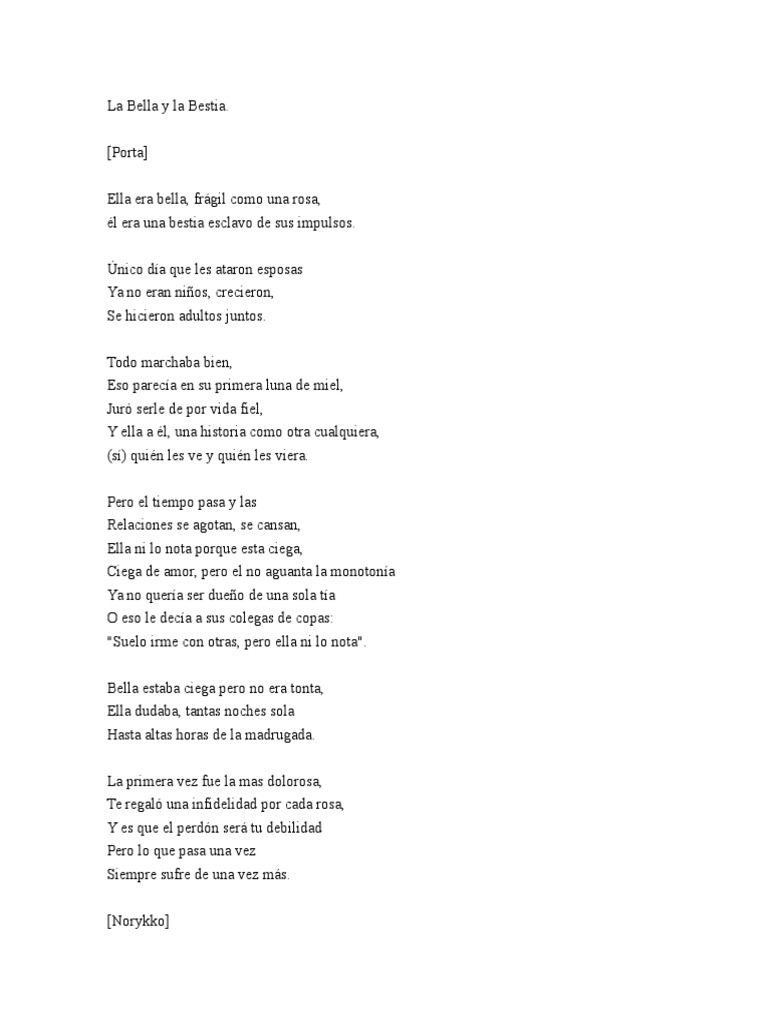 Canzone La Bella E La Bestia Testo