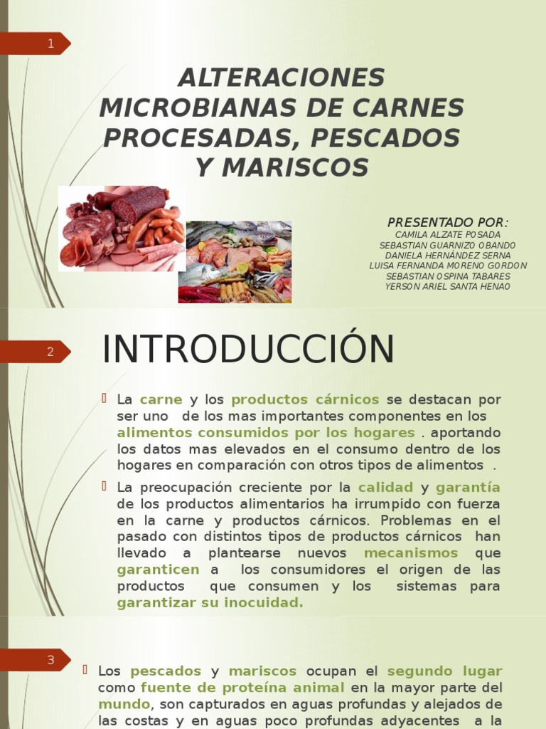 Alteraciones Microbianas en Carnes y Pescados | PDF | Carne | Las bacterias