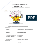 Examen Parcial de Termodinamica para La Ingenieria I