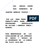 Una Mirada Sobre La Herencia Romanista en Nuestro Derecho Positivo