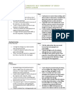 Candidate Self Assessment of Video Taped Lesson