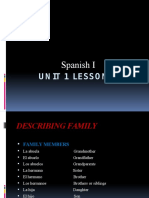 Spanish I Unit 1 Lesson 3 Ppoint