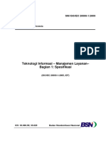 SNI ISO IEC 20000-1 - 2009 - Teknologi Informasi - Manajemen Layanan - Bagian 1 Spesifikasi