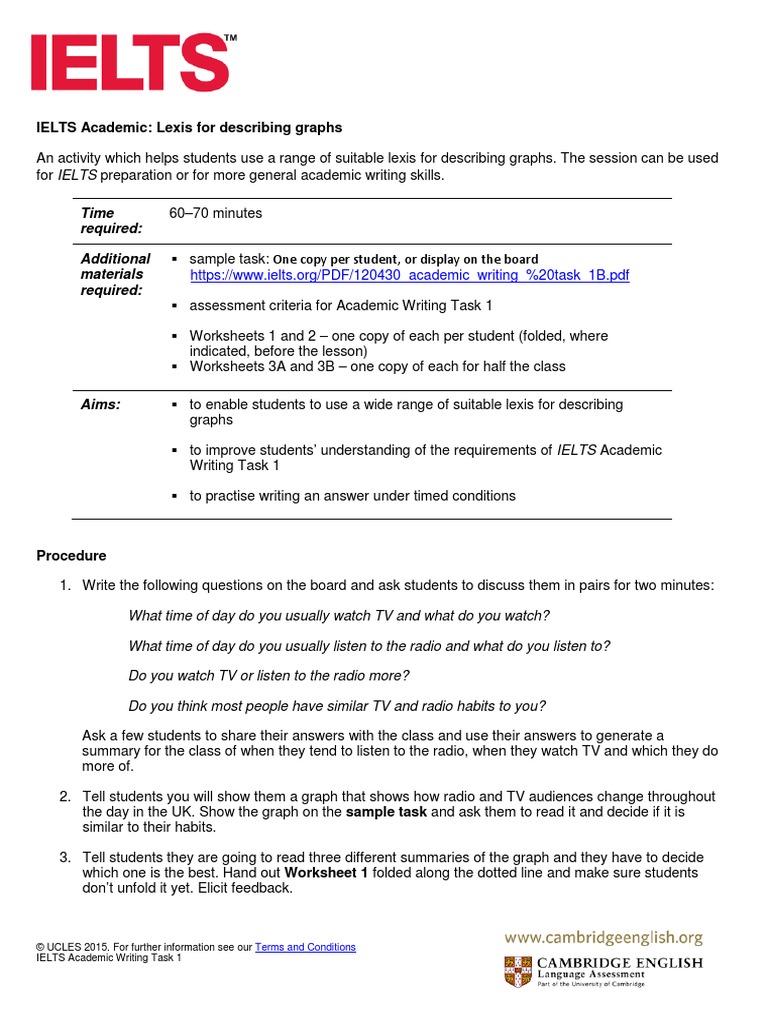 Ielts Academic Writing Task 1 Describing Data Pdf Pdf
