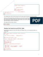 Display The Result in An HTML Table