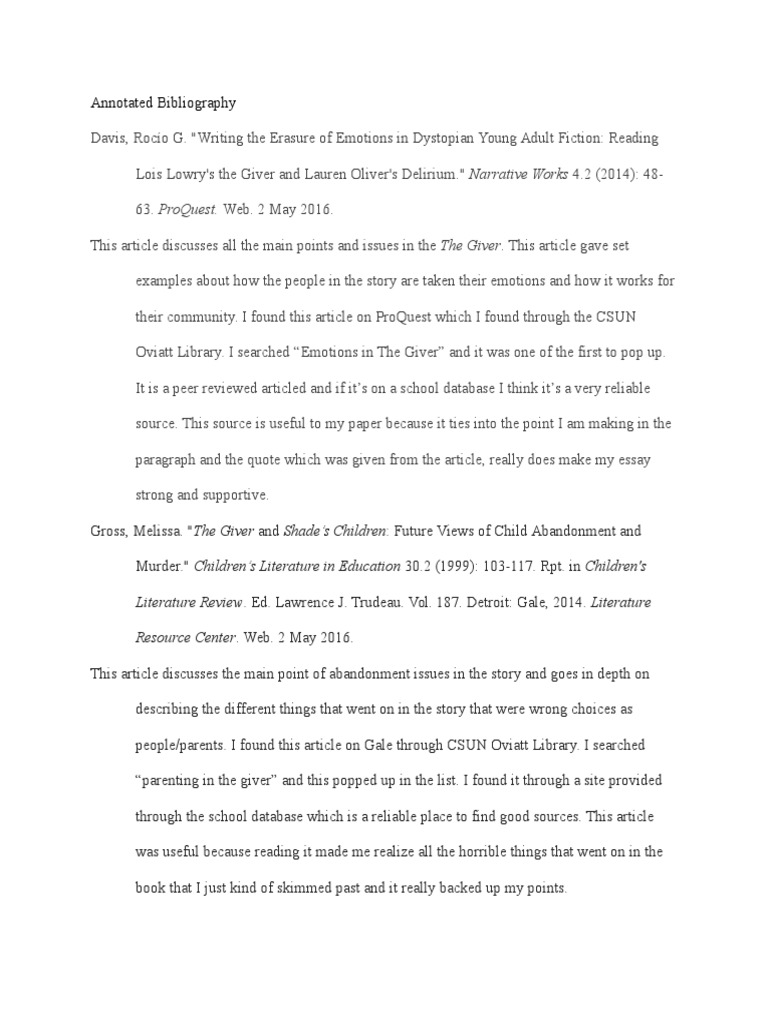 The annotated bibliography example mla picture