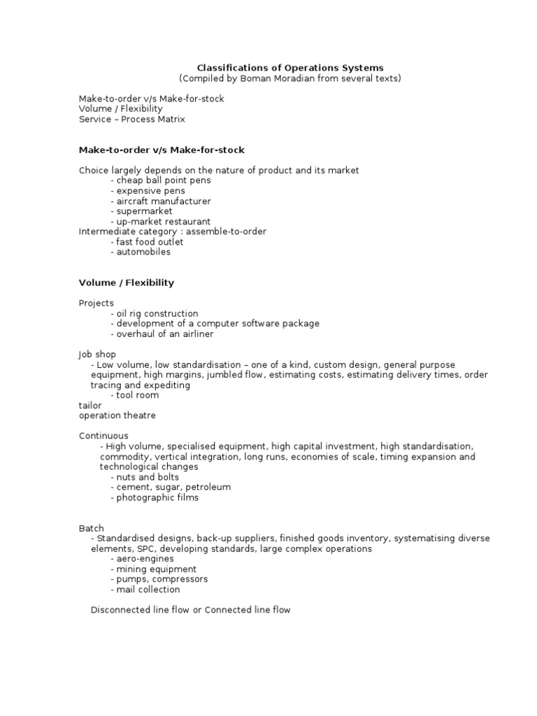 Operations Systems Classifications Guide | PDF | Inventory | Retail