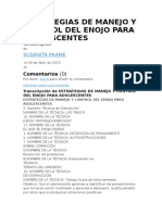 Estrategias de Manejo y Control Del Enojo para Adolescentes