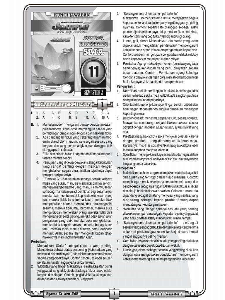 Kunci Jamrut Kristen 11 Smt 2 Ktsp Pdf