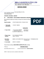 Aqua-Terra Logistics Pte LTD: Service Order