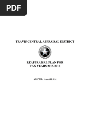 TCAD - Travis Central Appraisal District reappraisal plan 2015 - 2016