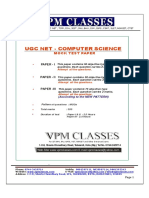 UGC NET - COMPUTER SCIENCE MOCK TEST PAPER