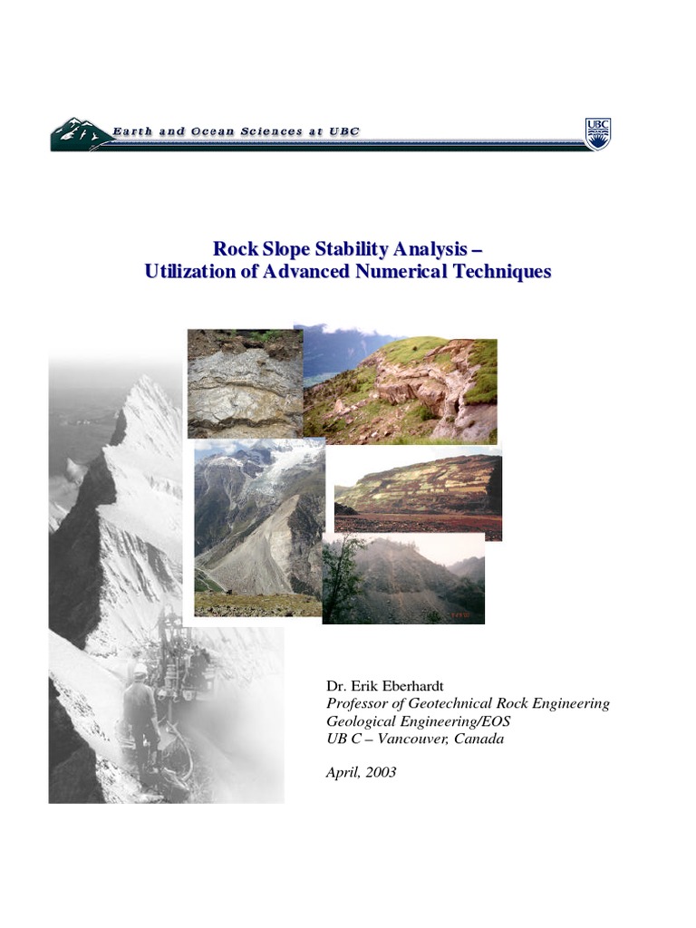 Rock Slope Stability Analysis Techniques | PDF | Finite Element Method ...