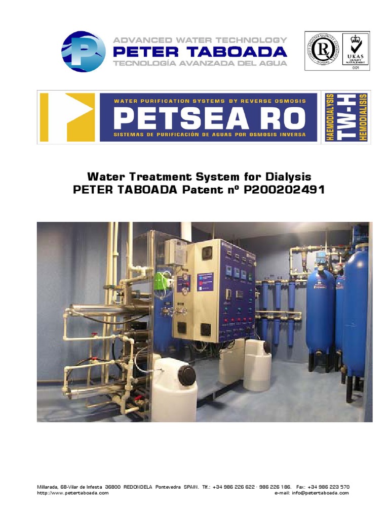 Water Treatment System For Dialysis Dossier Rev2 PDF Purified