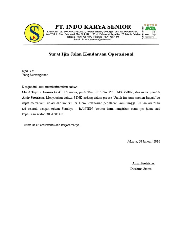 Surat Ijin Jalan