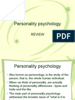Personality Psychology: Review