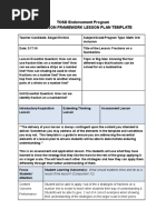 TOSD Endorsement Program Danielson Framework Lesson Plan Template