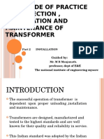 Code of Practice For Selection, Installation and Maintenance of Transformer